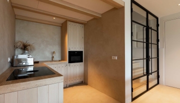 Resa estates Ibiza for sale Talamanca luxury apartment duplex small kitchen .jpg